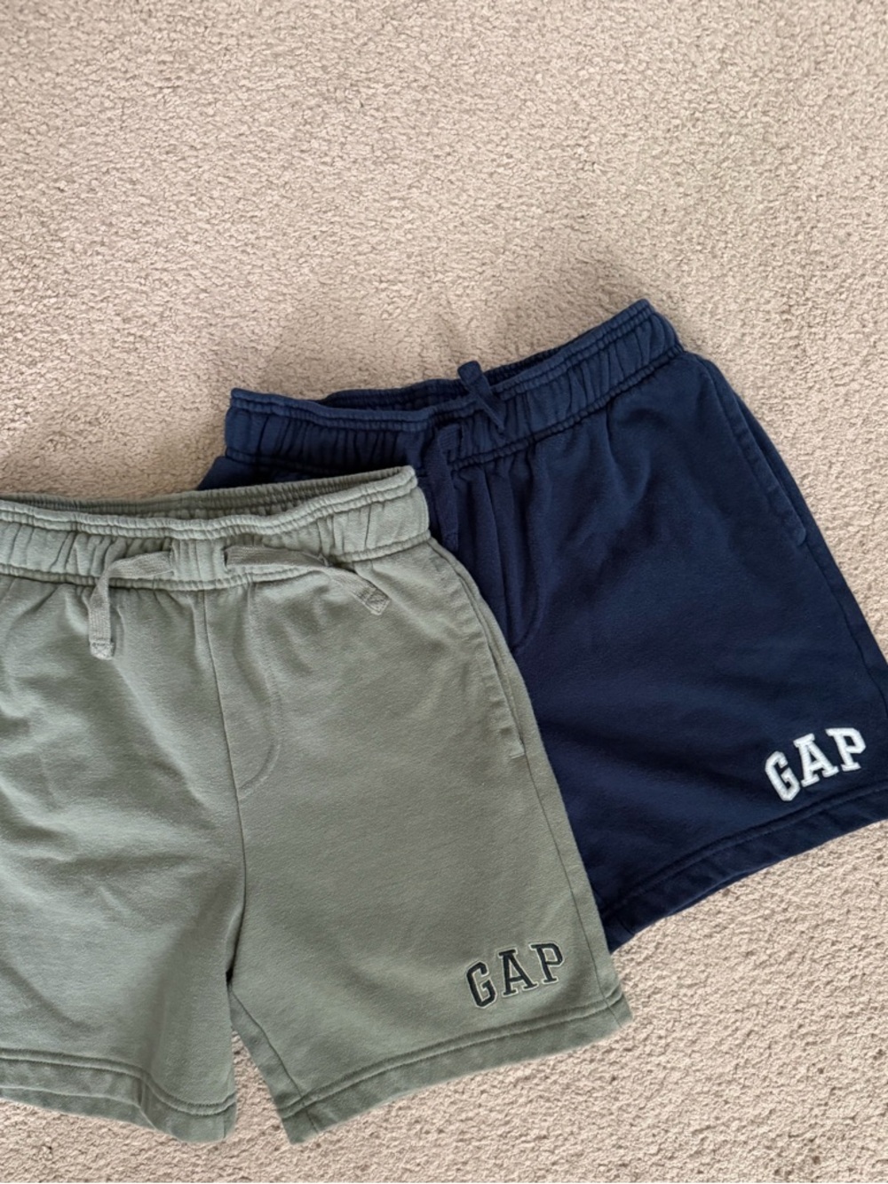 Boys GAP Logo Cotton Shorts - Olive Green & Navy
